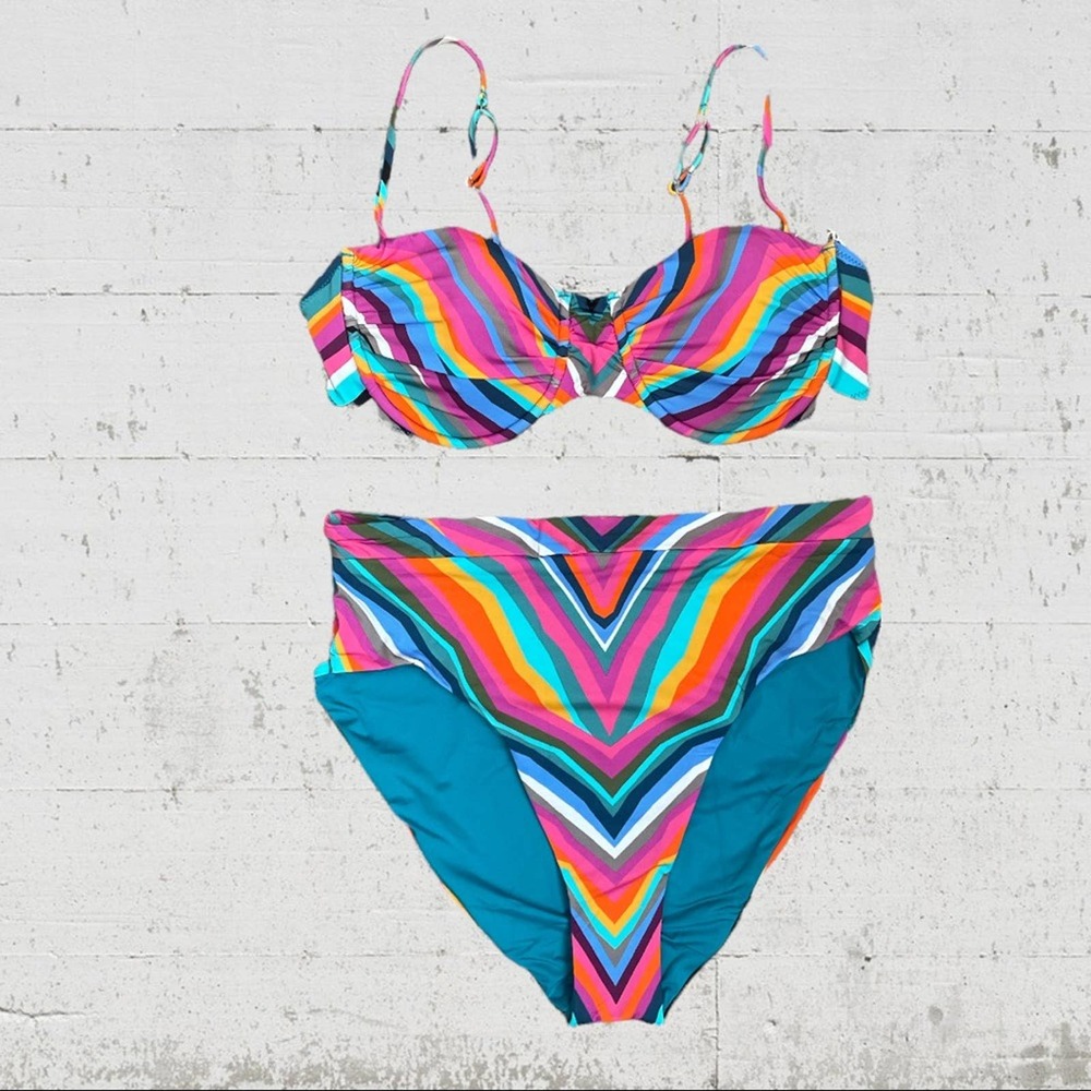 NWT Trina Turk Louvre Swimsuit Bikini Set Size 10 - Picture 2 of 14